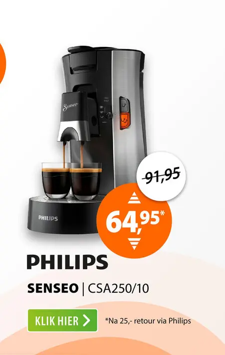 Aanbieding: Philips Senseo CSA250/10 Rvs