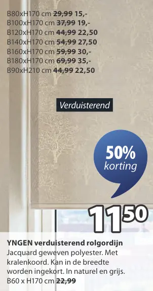 Aanbieding: YNGEN verduisterend rolgordijn