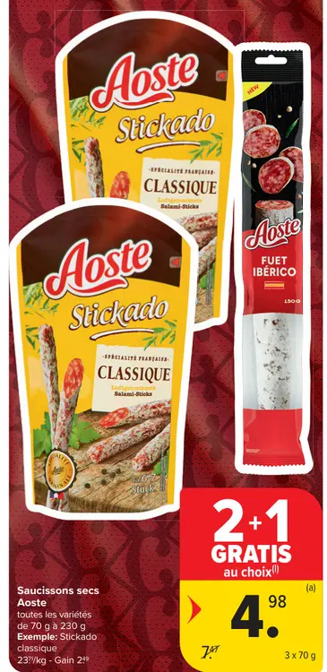 Offre: Saucissons secs
