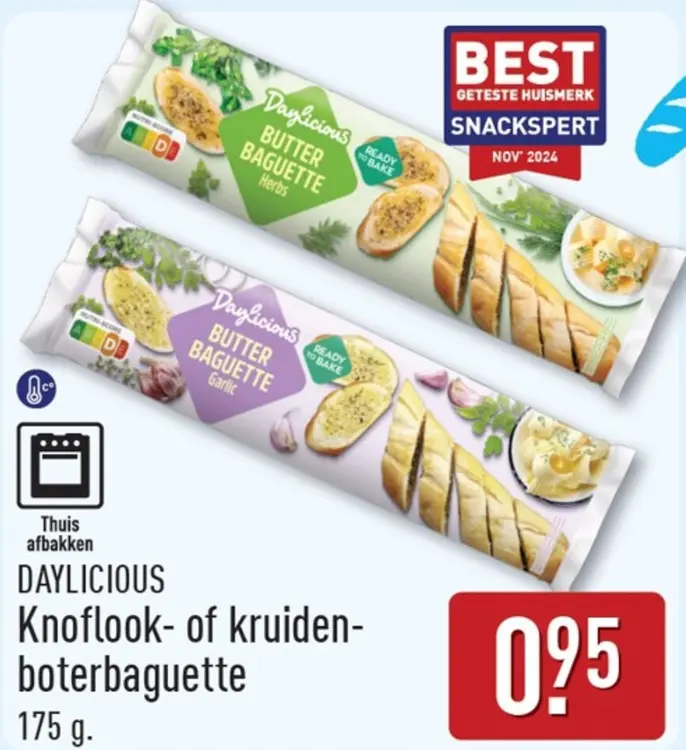 Aanbieding: Knoflook- of kruiden-boterbaguette