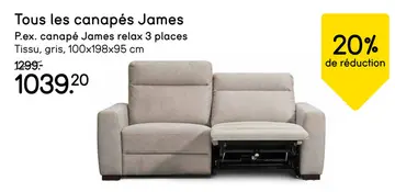 Offre: Tous les canapés James