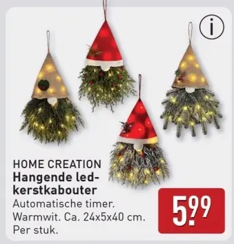 Aanbieding: Hangende led-kerstkabouter