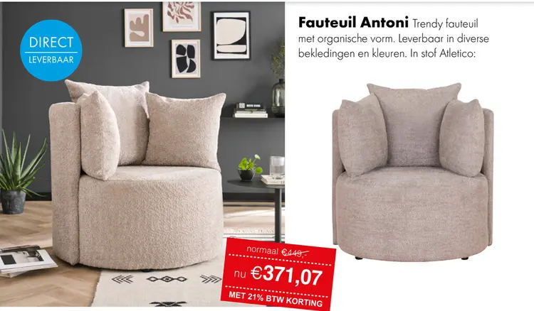 Promotie: Antoni fauteuil