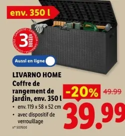 Offre: Coffre de rangement de jardin