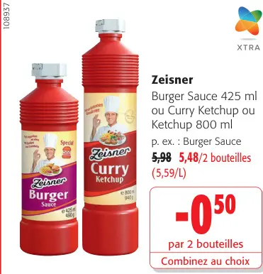 Offre: Burger Sauce, Curry Ketchup ou Ketchup