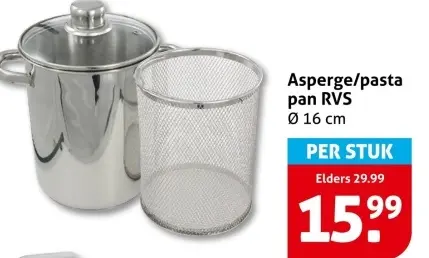 Asperge/pasta pan RVS
