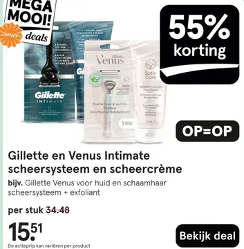 Aanbieding: Gillette en Venus Intimate scheersysteem en scheercrème