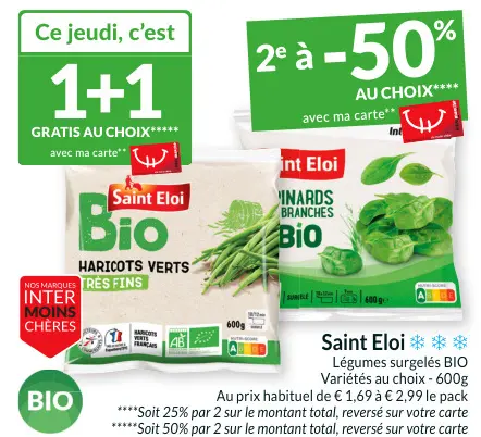 Offre: Légumes surgelés BIO