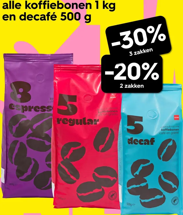 Aanbieding: Koffiebonen en decafé