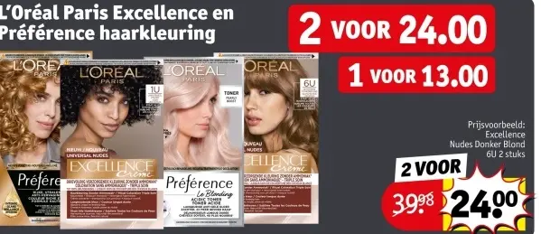 Aanbieding: L'Oréal Paris Excellence en Préférence haarkleuring