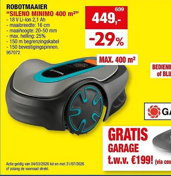 Promotie: Robotmaaier "SILENO MINIMO 400 m²"