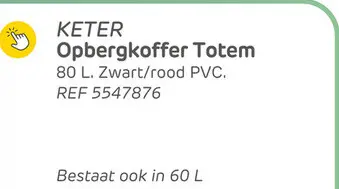 Aanbieding: Keter opbergkoffer totem pvc zwart rood 80l