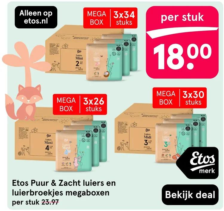Aanbieding: Puur & Zacht luiers en luierbroekjes megaboxen