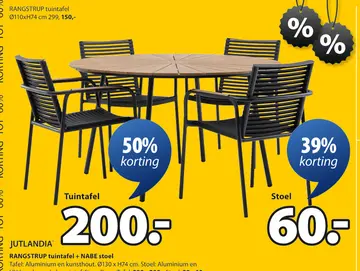 Aanbieding: RANGSTRUP tuintafel + NABE stoel