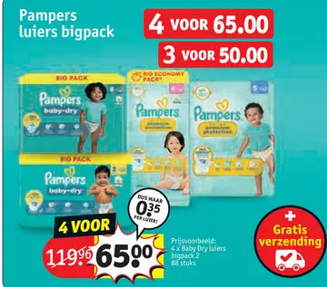 Aanbieding: Pampers luiers bigpack