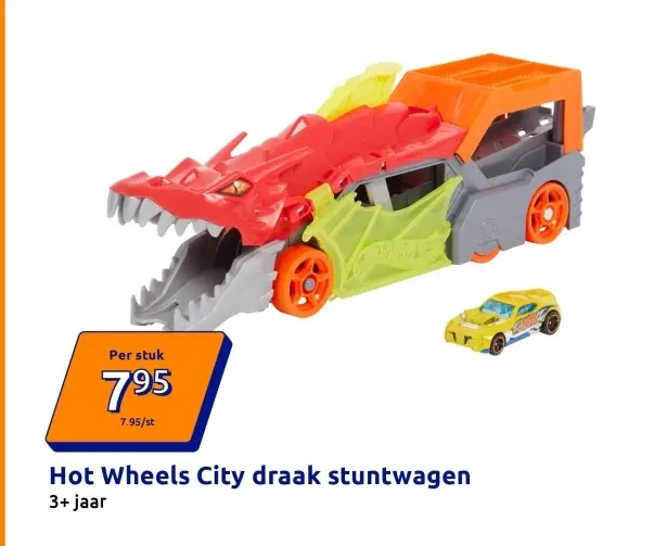 Promotie: Hot Wheels City draak stuntwagen