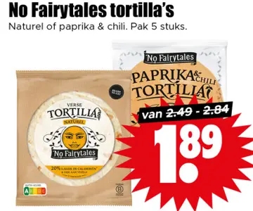 Aanbieding: No Fairytales tortilla's