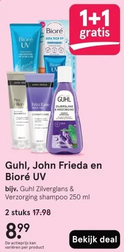 Aanbieding: Guhl, John Frieda en Bioré UV