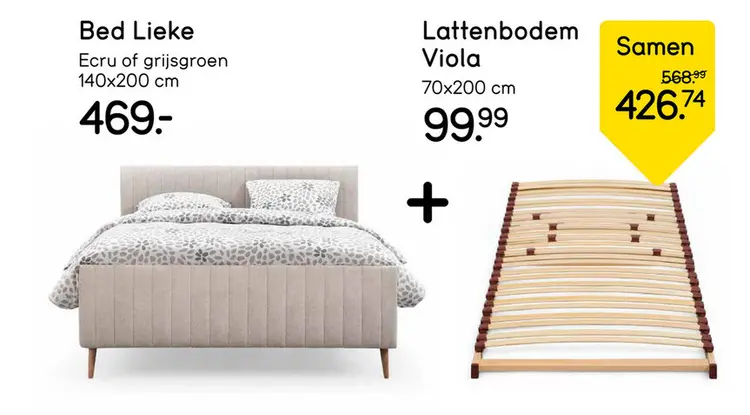 Aanbieding: Bed Lieke + Lattenbodem Viola