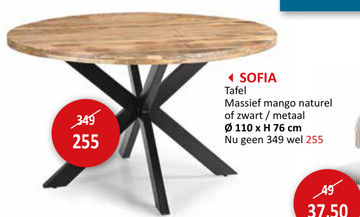 Aanbieding: Ronde tafel Sofia hout massief Ø110cm