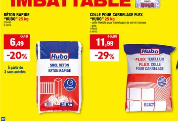 Offre: Hubo béton rapide 25kg