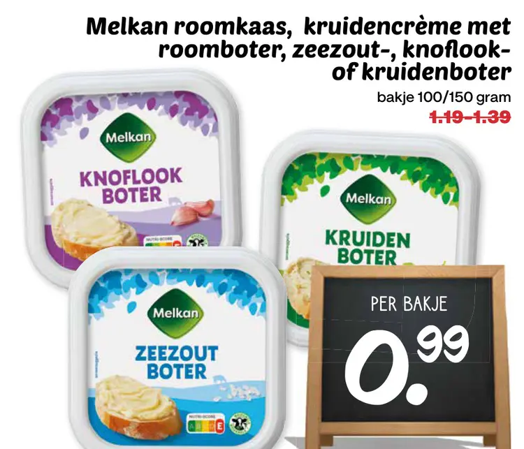 Aanbieding: Roomkaas, kruidencrème met roomboter, zeezout-, knoflook of kruidenboter