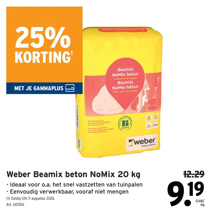 Promotie: Beamix beton NoMix