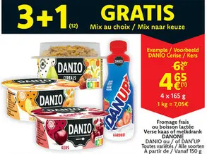 Offre: Fromage frais ou boisson lactée / Verse kaas of melkdrank