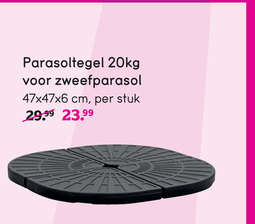 Aanbieding: Parasoltegel voor zweefparasol - 20kg - 47x47x6 cm