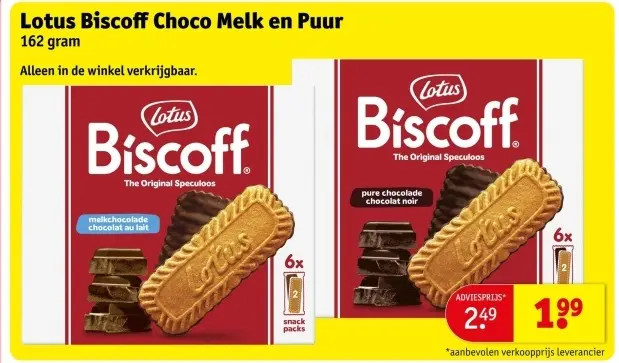 Aanbieding: Biscoff Choco Melk en Puur