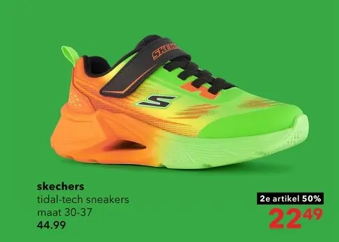 Aanbieding: Skechers Tidal-Tech jongens sneakers oranje groen