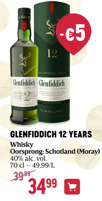 Promotie: SINGLE MALT SCOTCH WHISKY 12Y -70CL