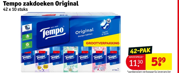 Aanbieding: Tempo Zakdoeken Original