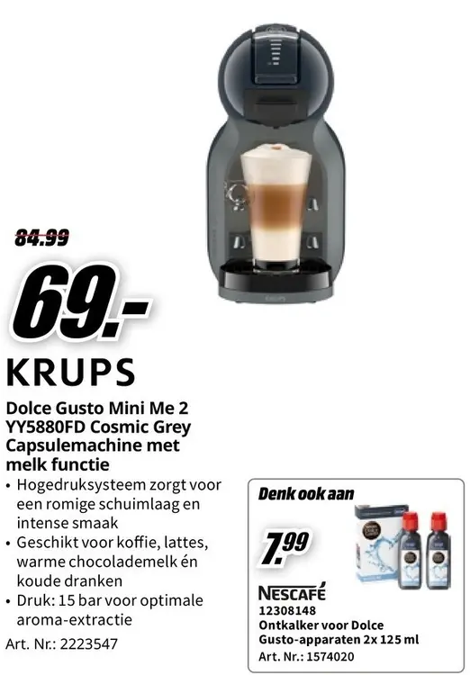 Promotie: Dolce Gusto Mini Me 2 YY5880FD Cosmic Grey Ca