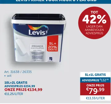 Aanbieding: Levis Primer voor muur & plafond