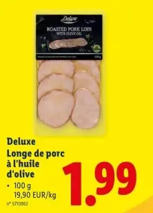 Offre: Longe de porc à l'huile d'olive