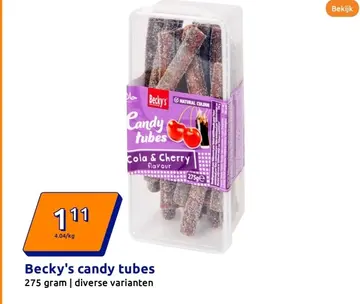 Aanbieding: Becky's candy tubes