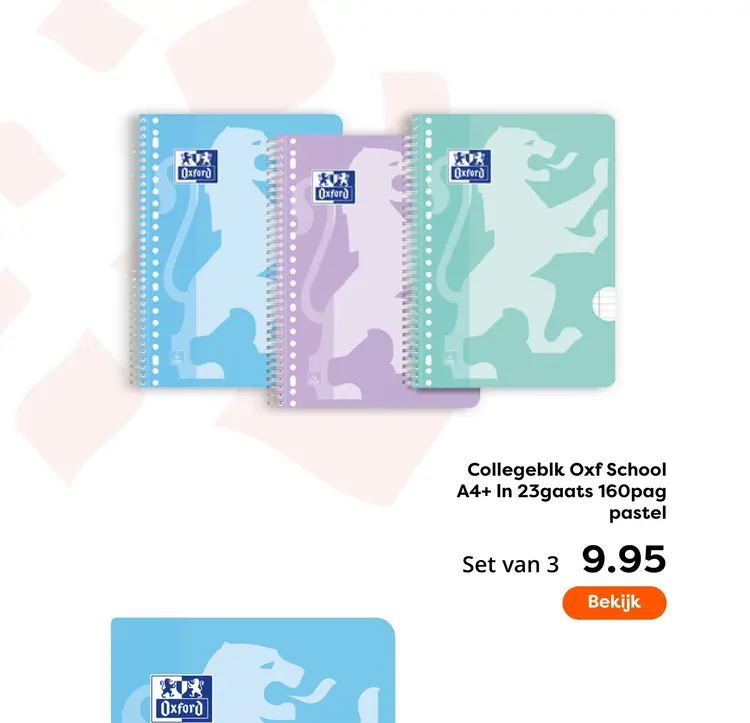 Aanbieding: Collegeblk Oxf School A4+ ln 23gaats 160pag p