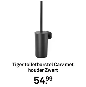 Aanbieding: Tiger toiletborstel Carv met houder Zwart