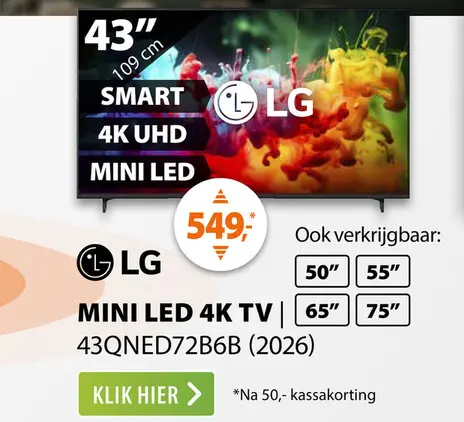Aanbieding: LG MiniLED 4K 43QNED72 (2026)