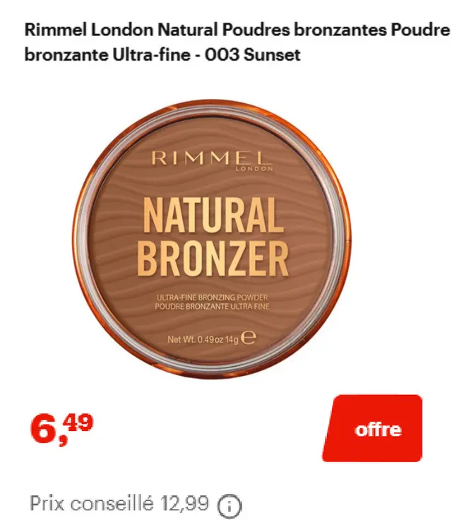 Offre: Natural Bronzer