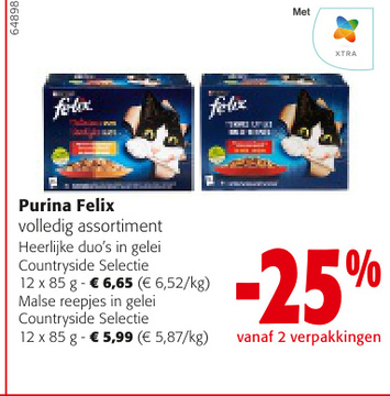 Aanbieding: Purina Felix volledig assortiment -25 % vanaf 2 verpakkingen