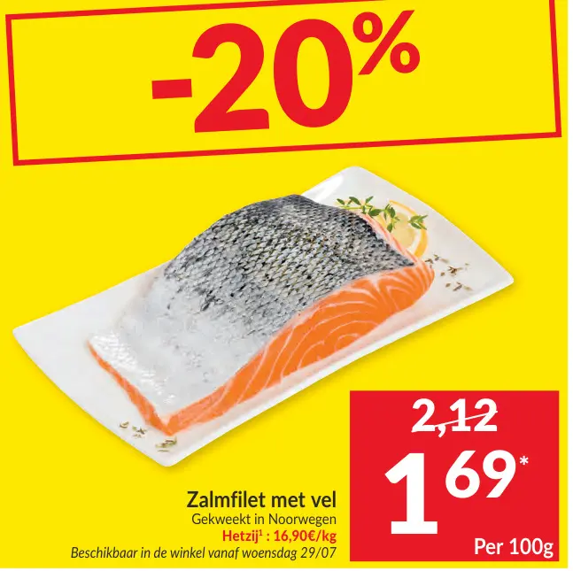 Promotie: Zalmfilet met vel