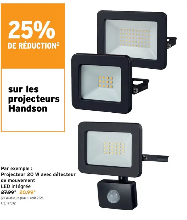 Offre: Projecteur 20 W avec détecteur de mouvement
