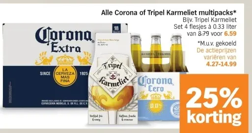 Aanbieding: Corona of Tripel Karmeliet multipacks