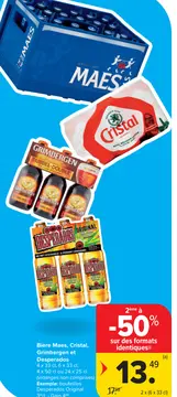 Offre: Bière Maes, Cristal, Grimbergen et Desperados