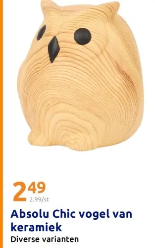 Aanbieding: Absolu Chic vogel van keramiek
