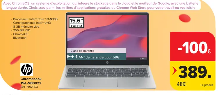 Offre: HP Chromebook 15A-NB0022
