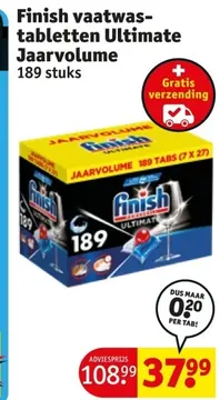 Aanbieding: Finish vaatwas tabletten Ultimate Jaarvolume