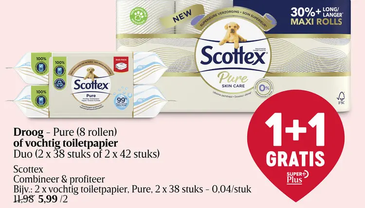 Aanbieding: Toiletpapier | Vochtig | Pure | Eco